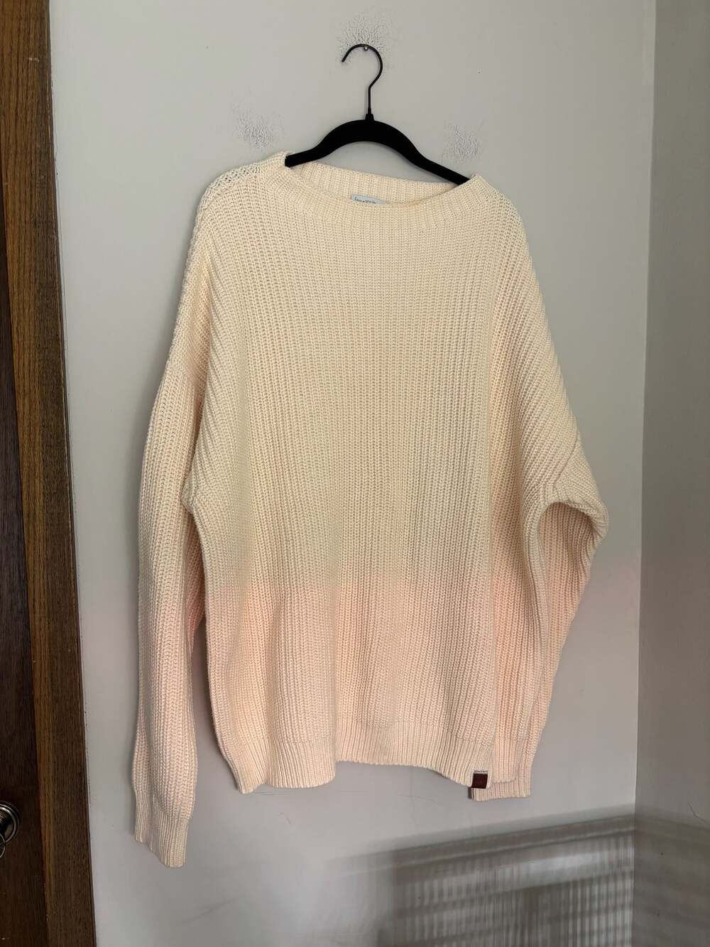 Love Your Melon Women’s Preppy Oversized Ribbed Knit Cream Sweater Sz XL
